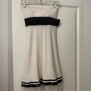 City Studio Strapless Dress with Black Accents
